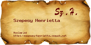 Szepesy Henrietta névjegykártya